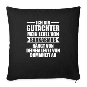 Gutachter - Sofakissenbezug 45 x 45 cm - Schwarz - Vorne