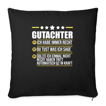 Gutachter - Sofakissenbezug 45 x 45 cm - Schwarz - Vorne