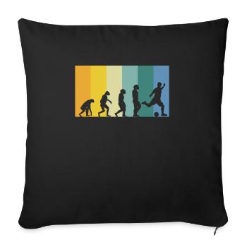 Evolution Football - Joueur de football couleurs vintage - Housse de coussin décorative 45 x 45 cm - noir - Devant