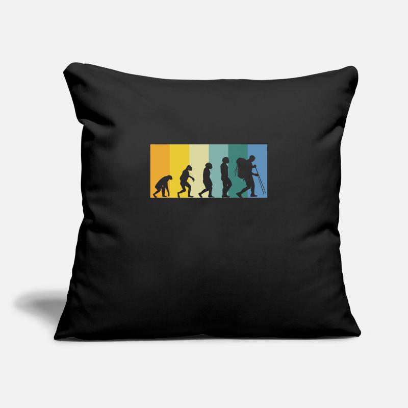 Evolution Wanderer - hiking retro vintage colors Sofa pillowcase 17,3'' x 17,3'' (45 x 45 cm)