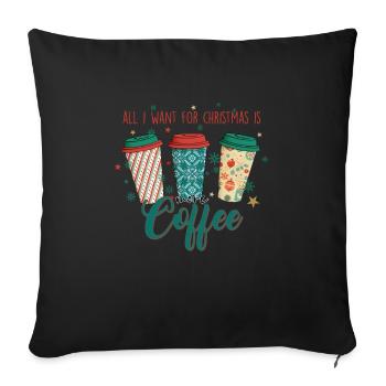 Coffee Coffee Drinker Gift Idea - Sofa pillowcase 17,3'' x 17,3'' (45 x 45 cm) - black - Front