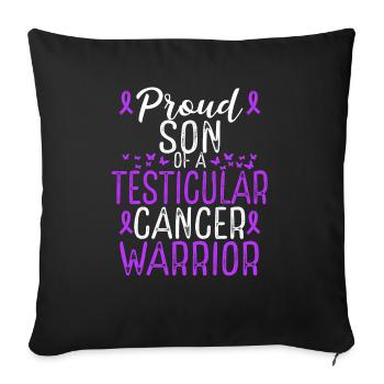 Mouvement de sensibilisation au cancer du testicule Ruban Son - Housse de coussin décorative 45 x 45 cm - noir - Devant