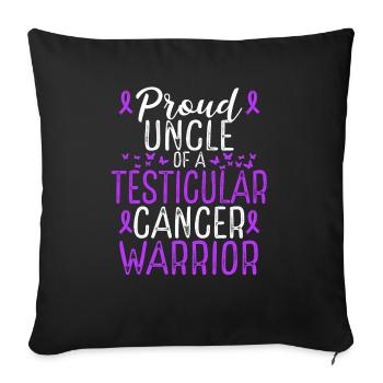 Mouvement de sensibilisation au cancer des testicules Oncle Ruban - Housse de coussin décorative 45 x 45 cm - noir - Devant