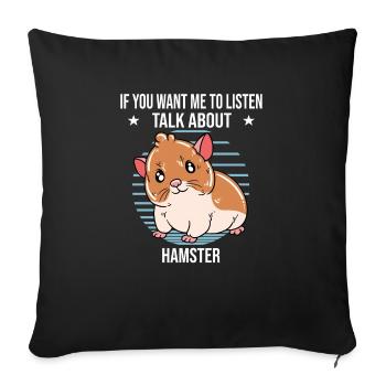 Je préfère être avec mon hamster - Housse de coussin décorative 45 x 45 cm - noir - Devant