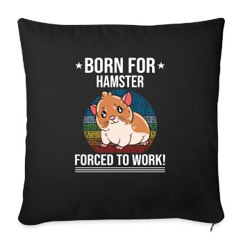 Je préfère être avec mon hamster - Housse de coussin décorative 45 x 45 cm - noir - Devant