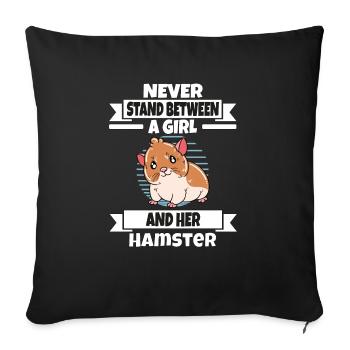 Je préfère être avec mon hamster - Housse de coussin décorative 45 x 45 cm - noir - Devant