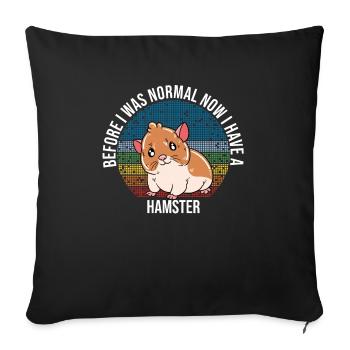 Je préfère être avec mon hamster - Housse de coussin décorative 45 x 45 cm - noir - Devant