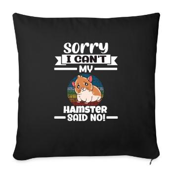 Je préfère être avec mon hamster - Housse de coussin décorative 45 x 45 cm - noir - Devant
