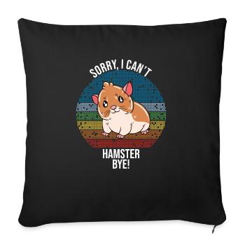 Je préfère être avec mon hamster - Housse de coussin décorative 45 x 45 cm - noir - Devant