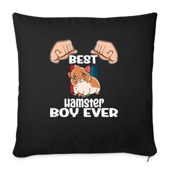 Je préfère être avec mon hamster - Housse de coussin décorative 45 x 45 cm - noir - Devant