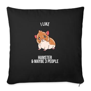 Je préfère être avec mon hamster - Housse de coussin décorative 45 x 45 cm - noir - Devant