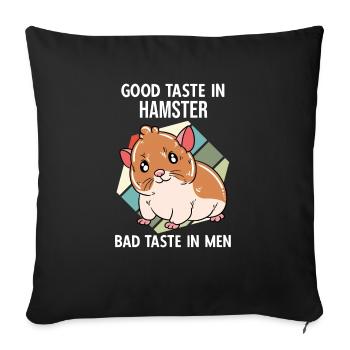 Je préfère être avec mon hamster - Housse de coussin décorative 45 x 45 cm - noir - Devant
