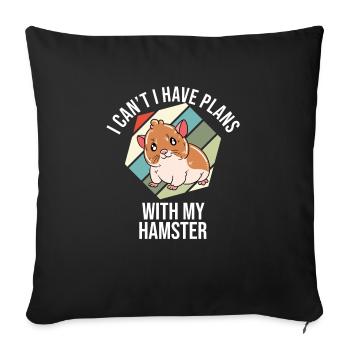 Je préfère être avec mon hamster - Housse de coussin décorative 45 x 45 cm - noir - Devant