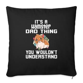 Je préfère être avec mon hamster - Housse de coussin décorative 45 x 45 cm - noir - Devant