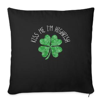 Embrasse-moi à Highrish Irish St Patrick’s Day Grass - Housse de coussin décorative 45 x 45 cm - noir - Devant