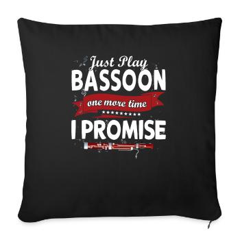 Woodwind instrument Music Bassoonist - Sofa pillowcase 17,3'' x 17,3'' (45 x 45 cm) - black - Front