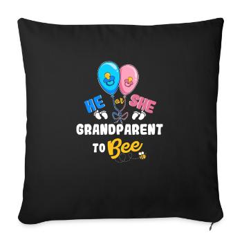 He or She Grandparents To Bee Grandma Grandpa - Sofakissenbezug 45 x 45 cm - Schwarz - Vorne
