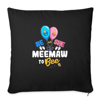 Il ou elle Meemaw To Bee Best Mom Ever Motherhood - Housse de coussin décorative 45 x 45 cm - noir - Devant
