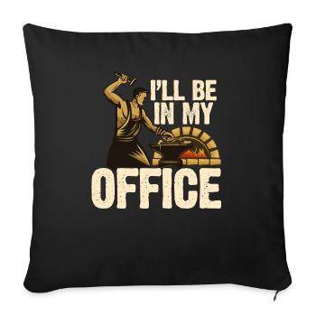 Je suis dans mon bureau - forgeron - Housse de coussin décorative 45 x 45 cm - noir - Devant