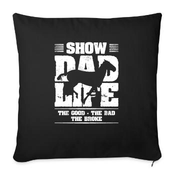 Montrer la vie de papa Le bon Le mauvais Le cheval cassé - Housse de coussin décorative 45 x 45 cm - noir - Devant