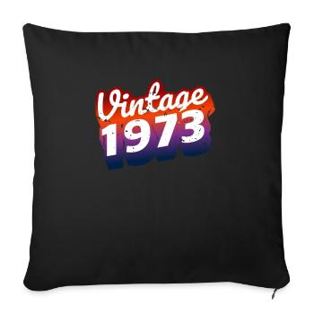 Chemise vintage 1973 50e anniversaire - Housse de coussin décorative 45 x 45 cm - noir - Devant