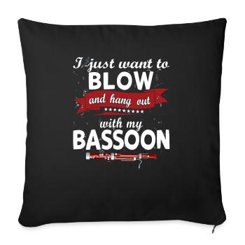 Holzblasinstrument Musik Bassoonist - Sofakissenbezug 45 x 45 cm - Schwarz - Vorne