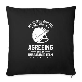 My Horse And Me Not Always Agreeing But An - Sofa pillowcase 17,3'' x 17,3'' (45 x 45 cm) - black - Front
