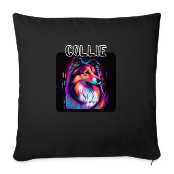 Style graffiti - Cooler Collie 5 - Housse de coussin décorative 45 x 45 cm - noir - Devant