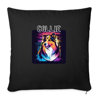 Graffiti Style - Cooler Collie 6 - Sofa pillowcase 17,3'' x 17,3'' (45 x 45 cm) - black - Front