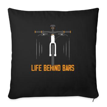 Life Behind Bars Biking Cycling - Sofa pillowcase 17,3'' x 17,3'' (45 x 45 cm) - black - Front