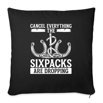 Horseshoe Pitching Cancel Sixpack Tosser - Sofakissenbezug 45 x 45 cm - Schwarz - Vorne