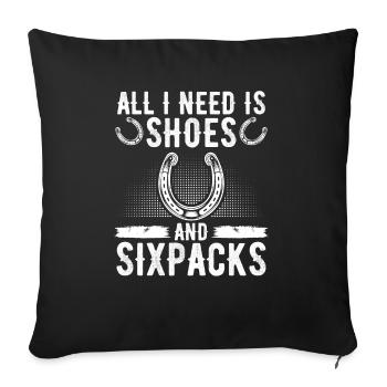 Chaussures de lancer en fer à cheval et Sixpacks Tosser - Housse de coussin décorative 45 x 45 cm - noir - Devant