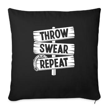 Horseshoe Pitching Throw Swear Repeat Tosser - Sofakissenbezug 45 x 45 cm - Schwarz - Vorne