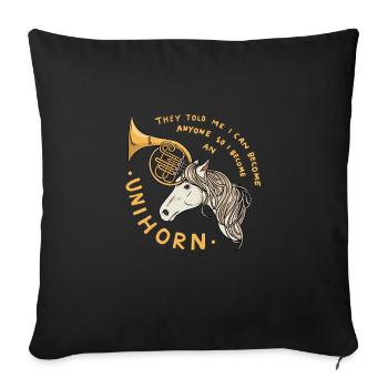 Français Licorne Corne - Housse de coussin décorative 45 x 45 cm - noir - Devant