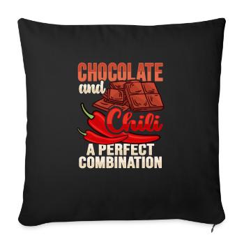 Chili chocolate design for a chili lover - Sofa pillowcase 17,3'' x 17,3'' (45 x 45 cm) - black - Front