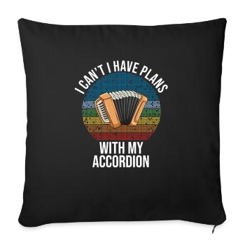Je ne peux pas avoir de projets avec mon accordéon - Housse de coussin décorative 45 x 45 cm - noir - Devant