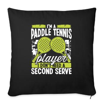 Joueur de padel Match Deuxième service Équipe - Housse de coussin décorative 45 x 45 cm - noir - Devant