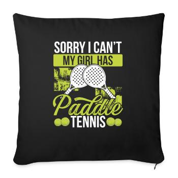 Paddle Tennis Player Match Dad Fathers Day Papa - Sofakissenbezug 45 x 45 cm - Schwarz - Vorne