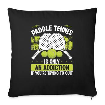 Paddle Tennis Player Match Funny Humor Balls - Sofakissenbezug 45 x 45 cm - Schwarz - Vorne