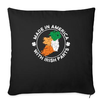 Fabriqué en Amérique avec des pièces irlandaises USA - Housse de coussin décorative 45 x 45 cm - noir - Devant