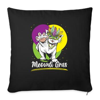Meowdi Gras Cat Lover Mardi Gras Celebration - Sofa pillowcase 17,3'' x 17,3'' (45 x 45 cm) - black - Front