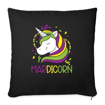 Mardicorn Unicorn Lover Mardi Gras Celebration - Sofa pillowcase 17,3'' x 17,3'' (45 x 45 cm) - black - Front