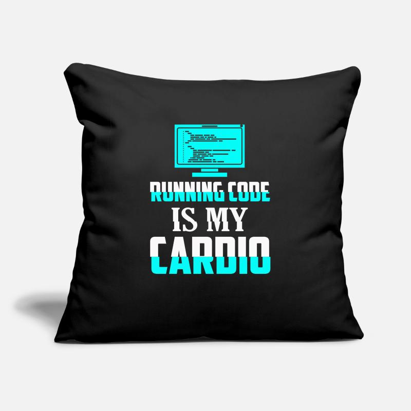 Running Code Is My Cardio Coding Software Sofakissenbezug 45 x 45 cm