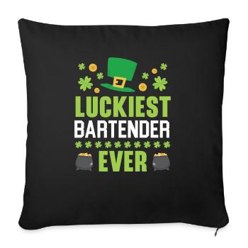 Barman le plus chanceux de tous les temps St. Patrick’s Saint Pattys - Housse de coussin décorative 45 x 45 cm - noir - Devant