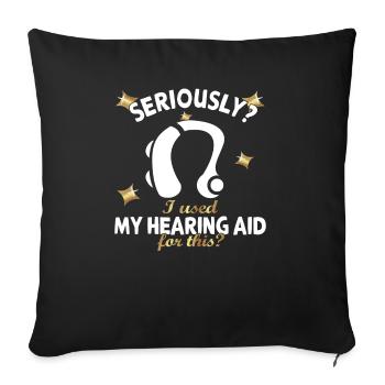 Hearing impaired Deaf childbearing language - Sofa pillowcase 17,3'' x 17,3'' (45 x 45 cm) - black - Front