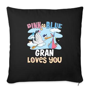 Pink or Blue Gran Loves You Best Grandma Ever - Sofakissenbezug 45 x 45 cm - Schwarz - Vorne