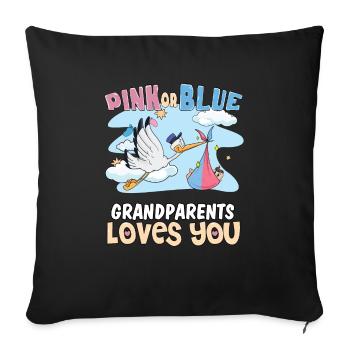 Pink or Blue Grandparents Loves You Grandma - Sofakissenbezug 45 x 45 cm - Schwarz - Vorne