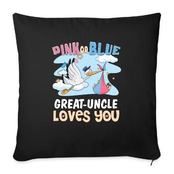 Rose ou bleu Grand-oncle t’aime meilleur oncle de tous les temps - Housse de coussin décorative 45 x 45 cm - noir - Devant