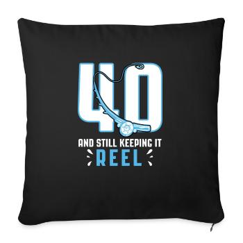 40 et toujours en gardant la chemise à rouleaux 1983 - Housse de coussin décorative 45 x 45 cm - noir - Devant