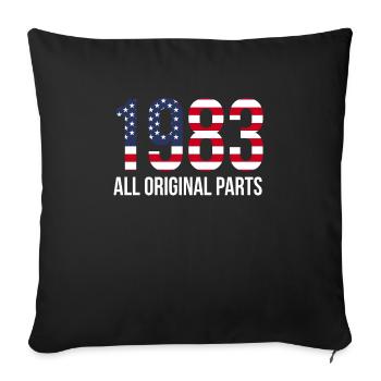 USA Flag America 1983 40th birthday - Sofa pillowcase 17,3'' x 17,3'' (45 x 45 cm) - black - Front